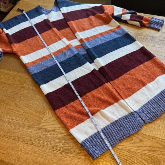 Multicolored Striped Cardigan Sweater Size Large - Picture 6 of 6
